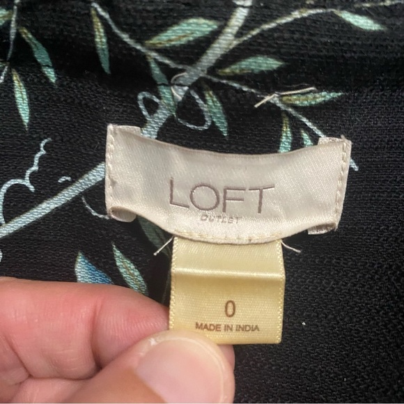 Loft Cotton Twill Floral Print Cropped Open Front Fridge Blazer Jacket - Picture 5 of 6